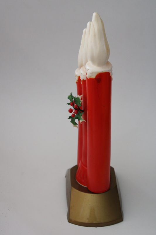 vintage blow mold plastic Christmas candles large floral decoration for holiday display