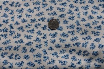 vintage blue / cream ditsy print floral sprig print cotton jersey t-shirt knit fabric