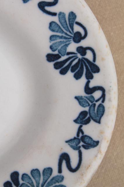 vintage blue princess pattern white ironstone china platter or oval tray plate