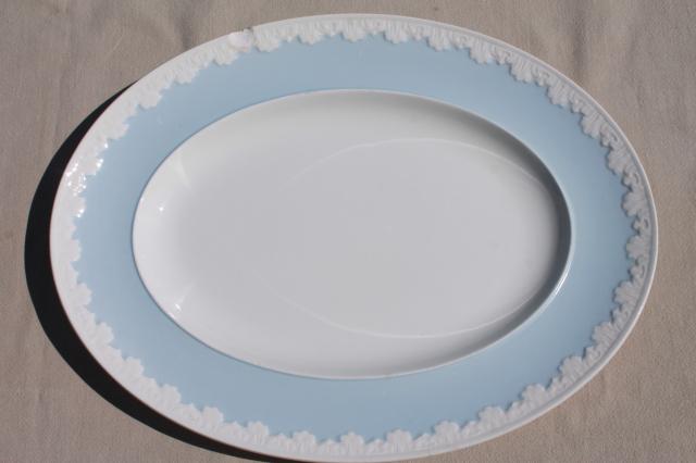 vintage blue & white Wedgwood china Albion Corinthian serving platters & bowls