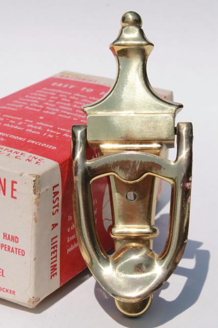 vintage brass door  bell  mid century Authotone mechanical doorbell musical chime