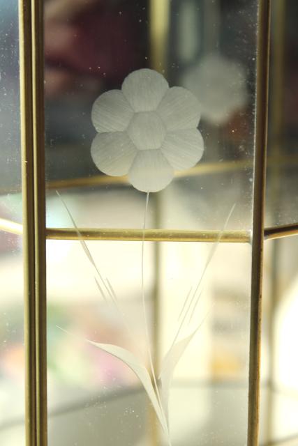 vintage brass & mirror glass vitrine box, miniature curio cabinet display case