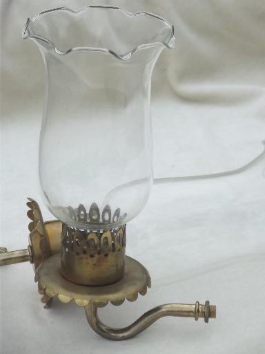 vintage brass sconce lamps / wall mount lights set, vintage lighting parts