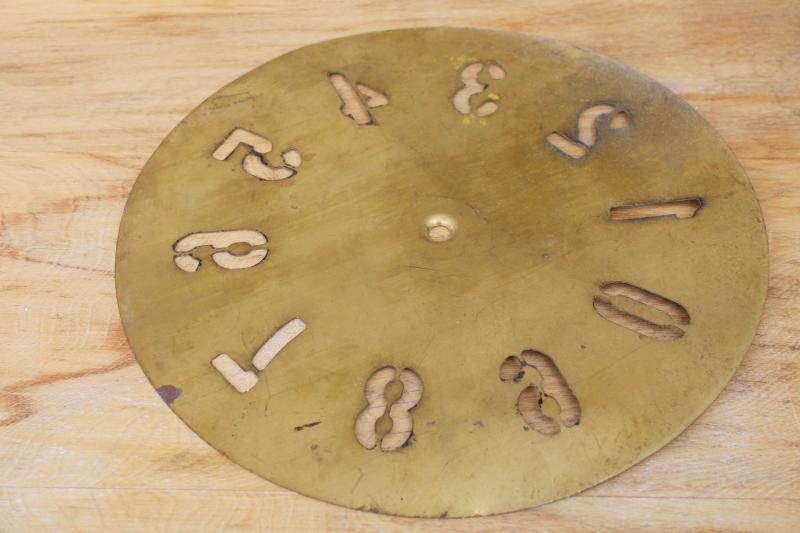 vintage brass wheel painting stencil for numbering crates, sign or clock numbers 1 5/8 tall