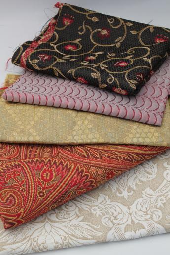 vintage brocade fabric, brocades & jacquard upholstery fabrics, decorator fabric lot