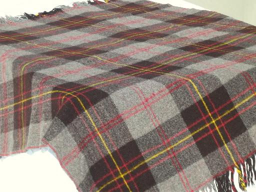 vintage camp blanket, soft  cozy  plaid picnic blanket or throw