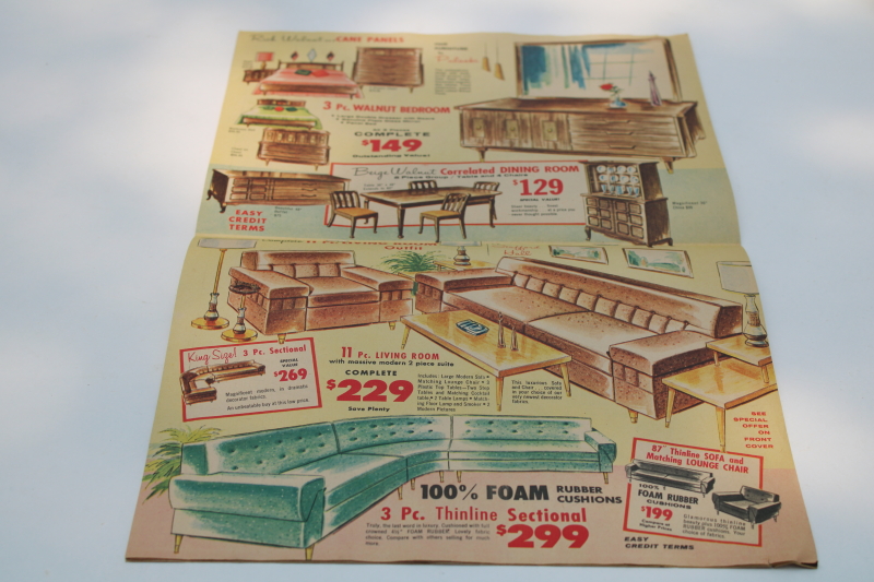 vintage catalog MCM furniture, lamps, housewares, retro kitschy home decor early 70s, 60s style