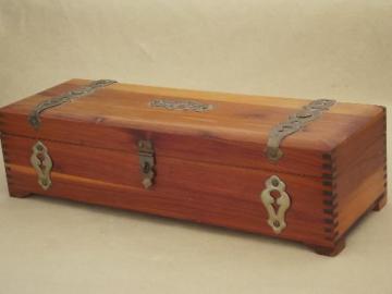 vintage cedar chest  jewelry box, a tiny trunk for treasures! 