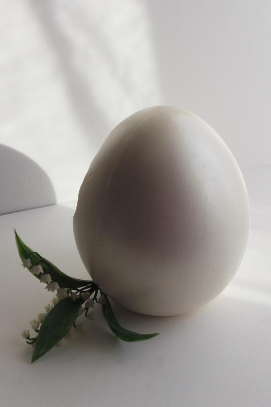 vintage ceramic Easter egg, huge panorama diorama egg for vignette display or candy