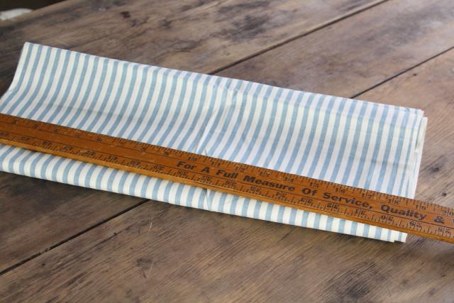 vintage chambray blue striped cotton shirting fabric for old fashioned work shirt or smock