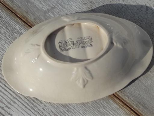vintage china soap dish, old English transferware soap dish w/ flowers
