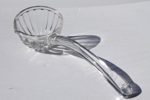 vintage clear glass punch bowl ladle, National pattern Jeannette depression glass
