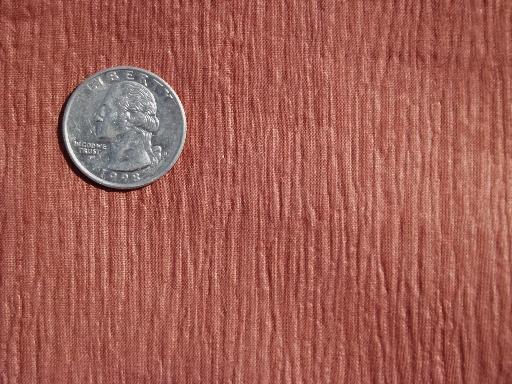 vintage cocoa brown cotton crinkle fabric, summer weight light and airy