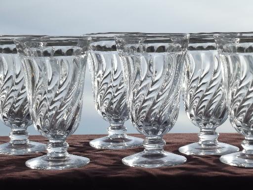 vintage colony Fostoria glass footed iced tea glasses, set of 6