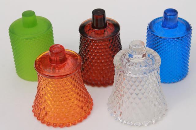 vintage colored glass candle cups, votive glasses for sconces or candlesticks