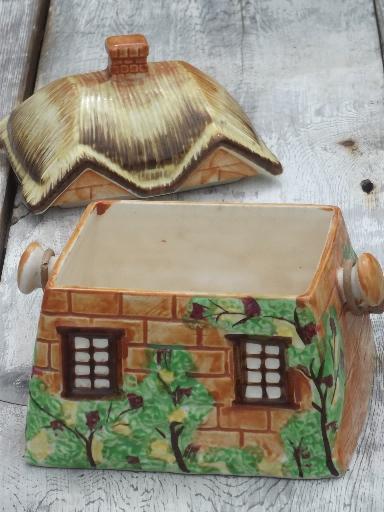 vintage cottage ware ceramic cookie jar, Occupied Japan cottageware