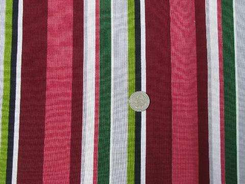 vintage cotton decorator fabric, 50s pink/maroon/grey/apple green