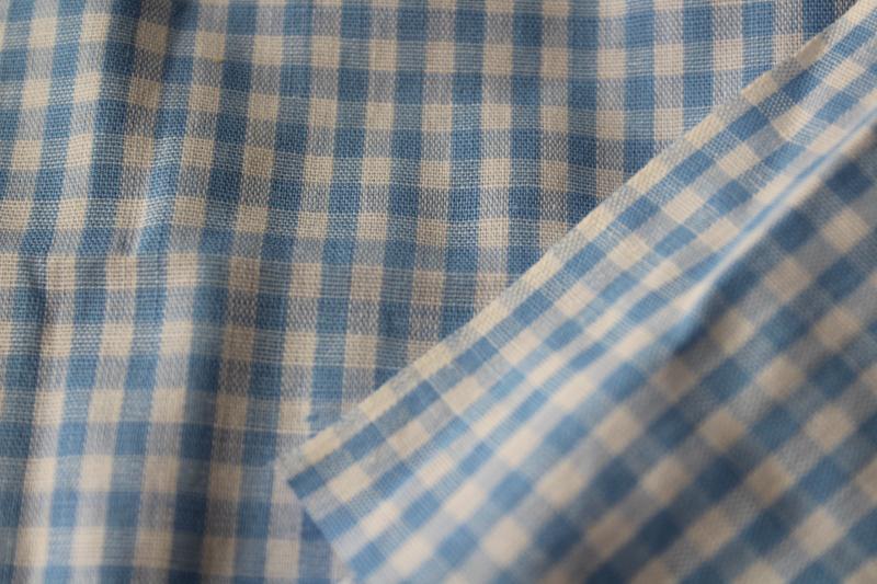 vintage cotton gingham in Dorothy blue & white, 2 yards+ 36 wide fabric