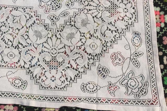 vintage cotton lace tablecloths, shabby chic cottage farmhouse table style
