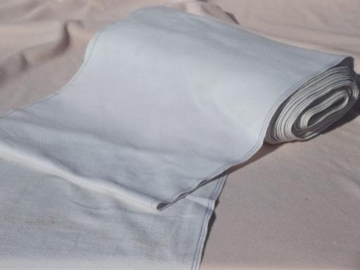 vintage cotton roller towel, 12 yds primitive blue stripe toweling fabric