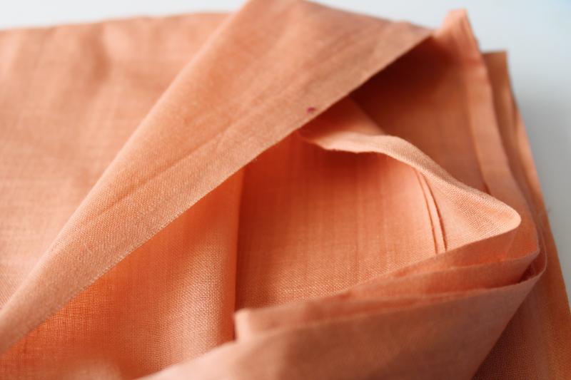vintage cotton voile, soft light semi sheer fabric terracotta solid color