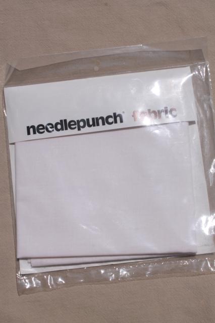 vintage craft supplies - punch needle embroidery tool, fabric, needlework kit