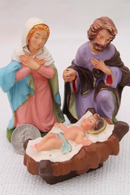 vintage creche figures, assorted animals for Nativity scene or Christmas putz village