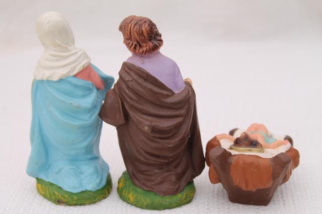 vintage creche figures, assorted animals for Nativity scene or Christmas putz village