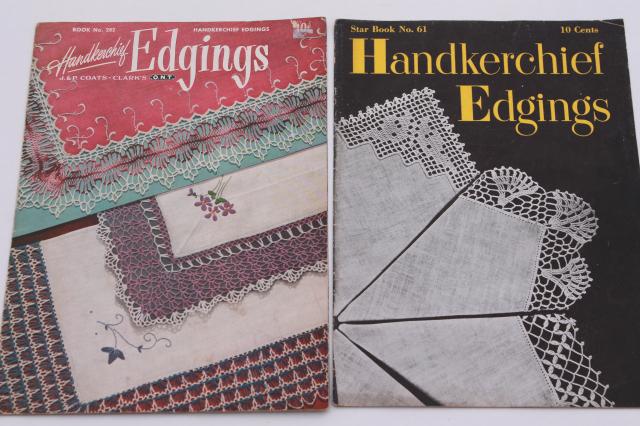 vintage crochet booklets lot - patterns for pot holders, doilies, crocheted lace edgings and more
