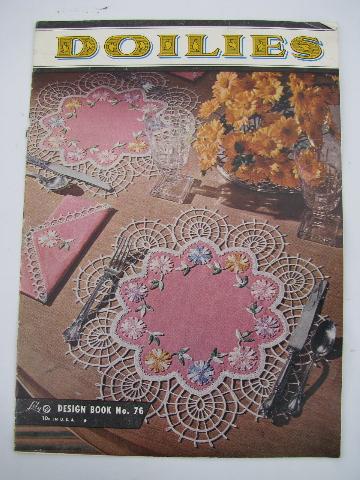 vintage crochet lace pattern booklets, flower doilies, motifs etc.