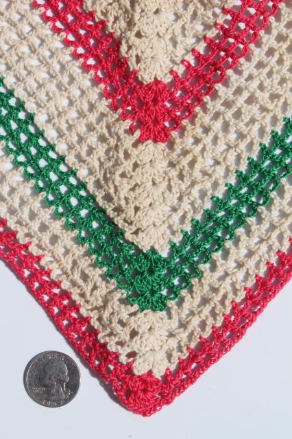 vintage crocheted dish cloths, 1940s handmade crocheted dishcloths / potholders