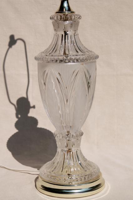 vintage crystal clear European lead crystal brilliant cut glass table lamp