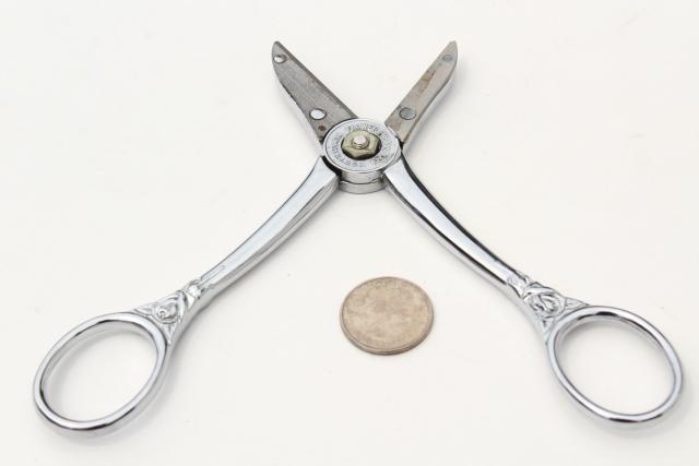 vintage cutting garden flower shears, Wiss scissors for florist, floral arranger 