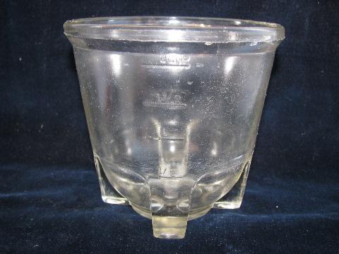 vintage depression glass beater jar, for old kitchen eggbeater, rotary hand-mixer