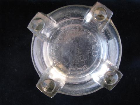 vintage depression glass beater jar, for old kitchen eggbeater, rotary hand-mixer