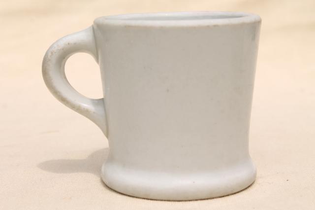 vintage diner coffee mug, heavy white ironstone china restaurant ware coffee cup