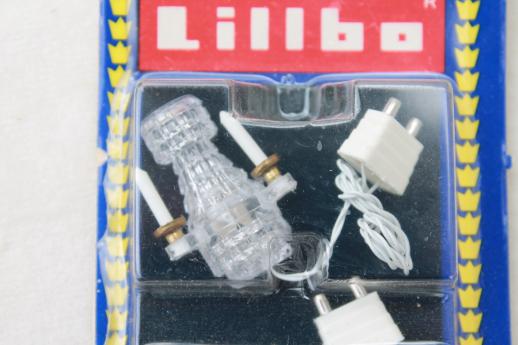 vintage dollhouse lighting, working electric miniature 'crystal sconces' Lillbo Sweden 