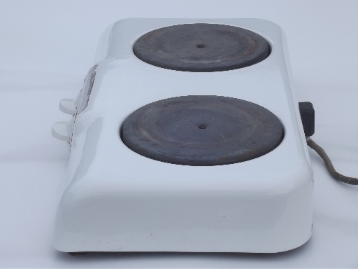 vintage electric cooker, two burner Westinghouse mini range for deco kitchen 
