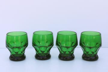 vintage emerald green Georgian honeycomb pattern tumblers, Viking glass or Mosser