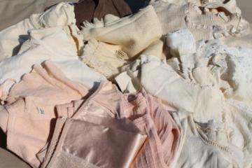 vintage farm country cotton shirts, slips, long johns, early to mid century underwear lot