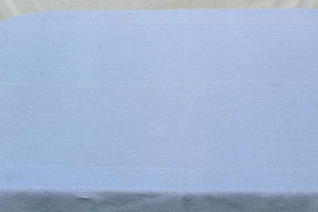 vintage farmhouse tablecloths, french blue, red plaid cotton and linen tablecloth lot