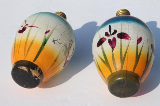 vintage figural christmas light bulbs, chinese lantern  novelty lights, working string of 12 