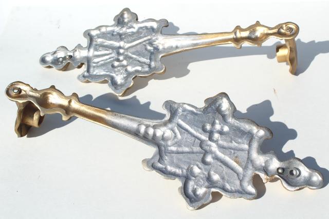 vintage french country ornate gold candle sconces, metal wall sconce candle holders