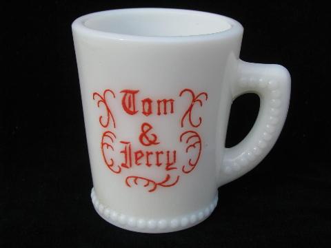 set, cups bowl for & rum punch  jerry Christmas vintage  vintage Jerry cups & tom Tom glass
