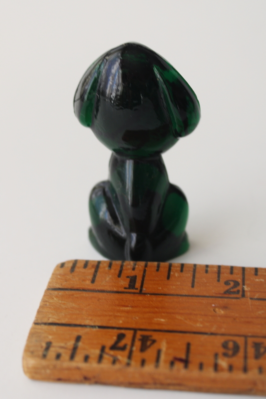 vintage glass dog figurine, snoopy beagle or hound w/ floppy ears