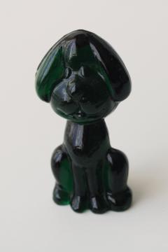 vintage glass dog figurine, snoopy beagle or hound w/ floppy ears