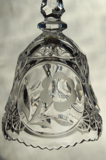 vintage glass table service bells, cut crystal, Princess House Cris d'Arques Pompadour