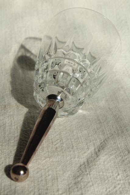 vintage glass table service bells, cut crystal, Princess House Cris d'Arques Pompadour