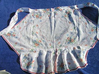 vintage hanky apron, lovely flowers!