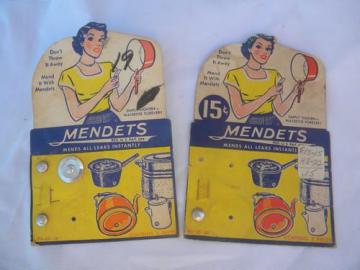 vintage hardware cards w/advertising graphics, Mendets for pot repair
